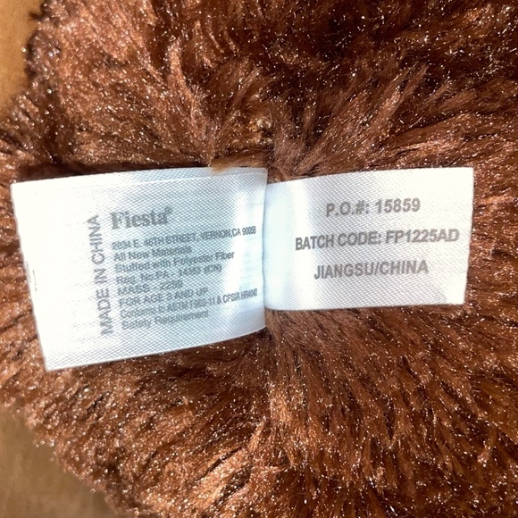 NWOT Fiesta® 15 Inch Sitting 3-Toed Sloth Stuffed Animal - Picture 8 of 9